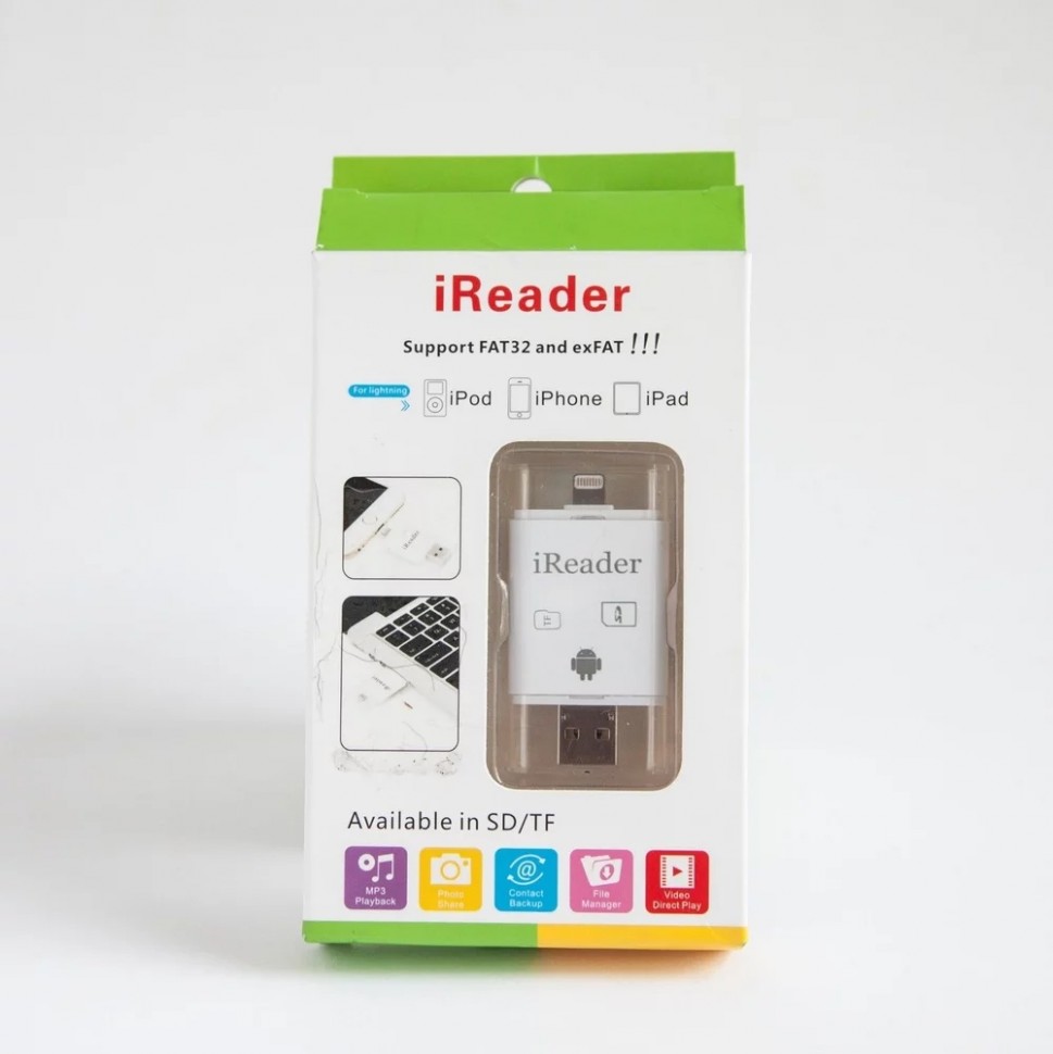 Флешка коннектор iReader для iPhone / iPod / iPad / Android