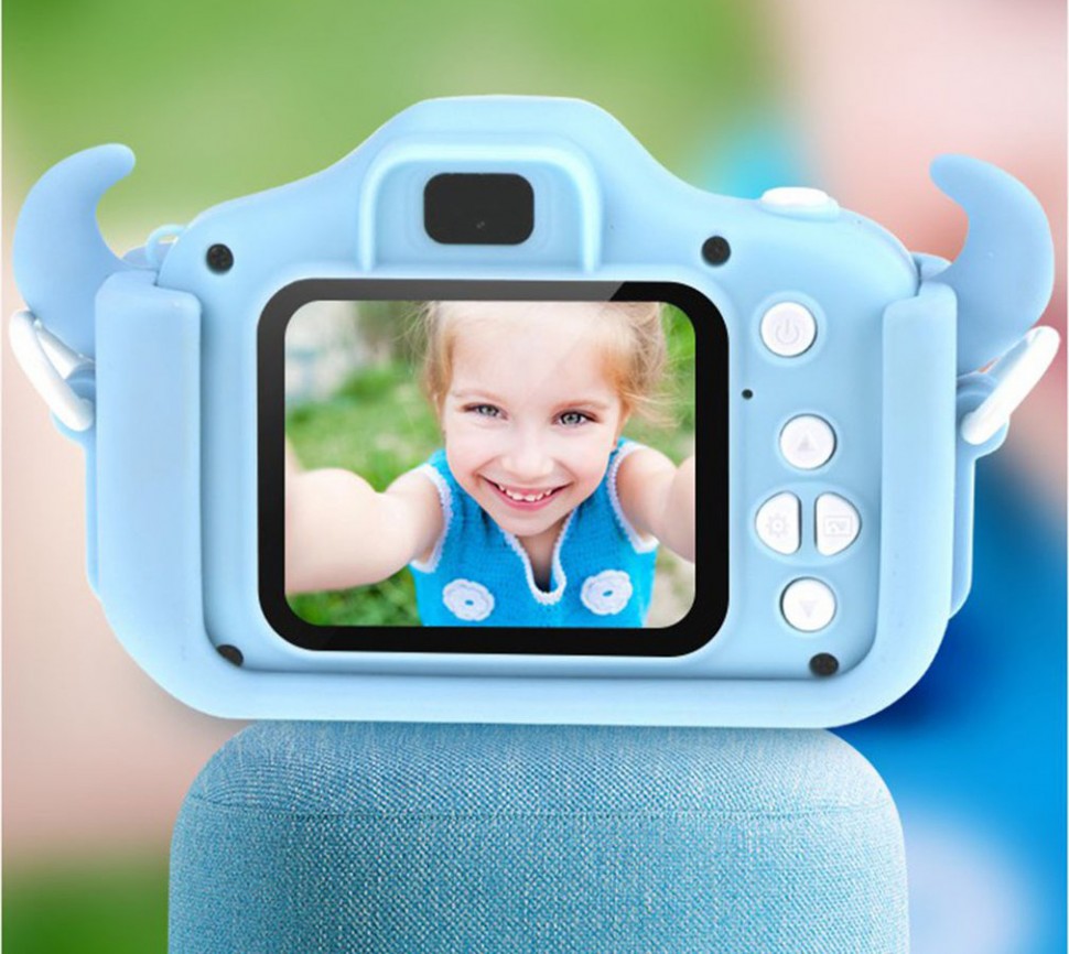 Детский цифровой фотоаппарат Childrens Fun Camera Kitty, голубой