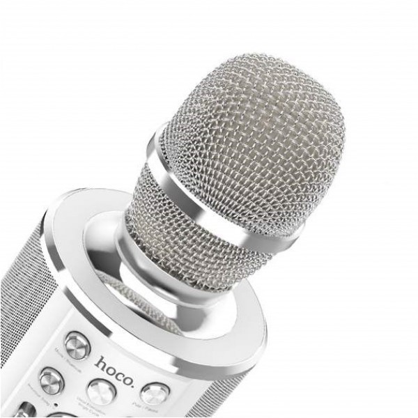 Беспроводной караоке-микрофон Hoco BK3, серебристый