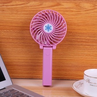 Вентилятор со сменной ручкой перезаряжаемый, розовый