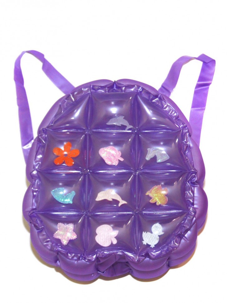 Детский надувной влагозащитный рюкзак 30x25 см, фиолетовый