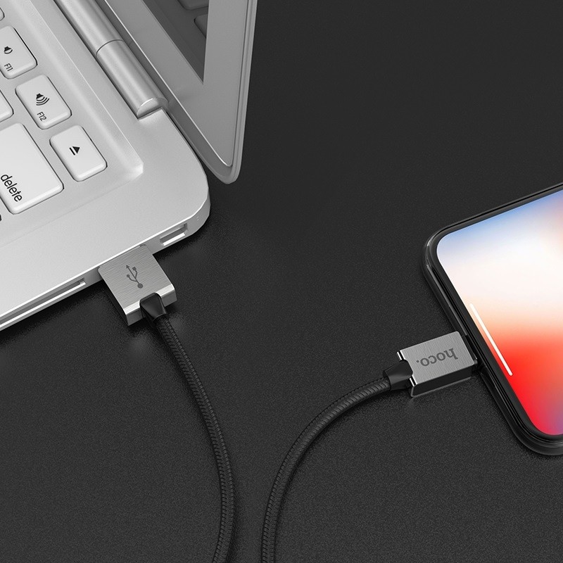 USB кабель Lightning для iPhone Hoco U49 Metal, черный