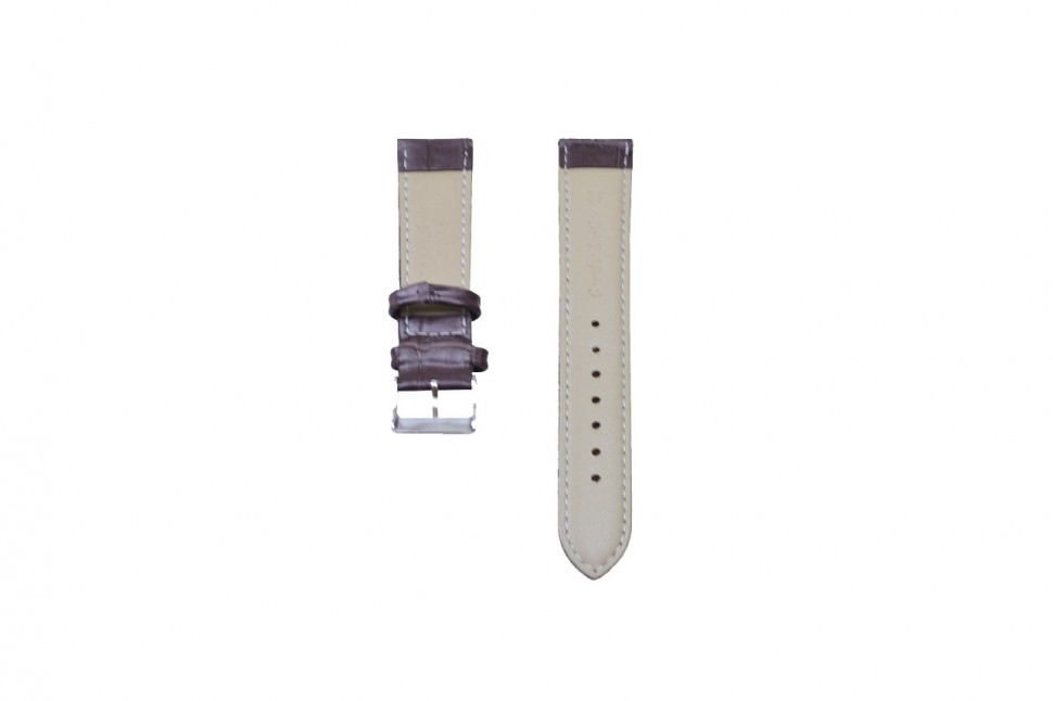 Кожаный ремень для часов NAGATA темно-фиолетовый крокодил, 20мм