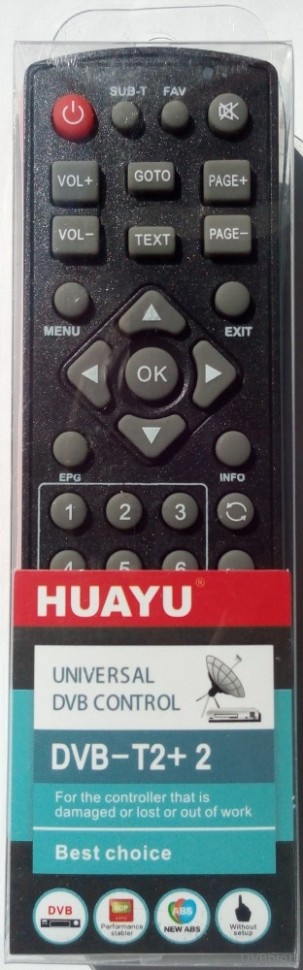 Универсальный пульт HUAYU DVB-T2+2 Version 2019