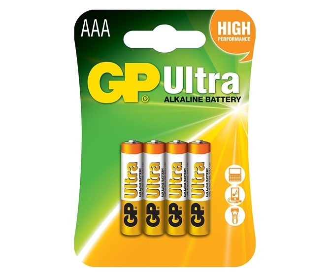 Батарейки GP Ultra AAA/LR03, 1.5В, алкалиновые, 4 шт.