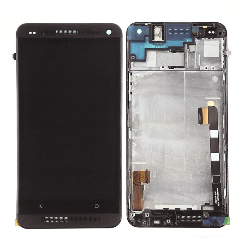 Дисплей с тачскрином для HTC One M7 Dual (D802) в рамке, черный