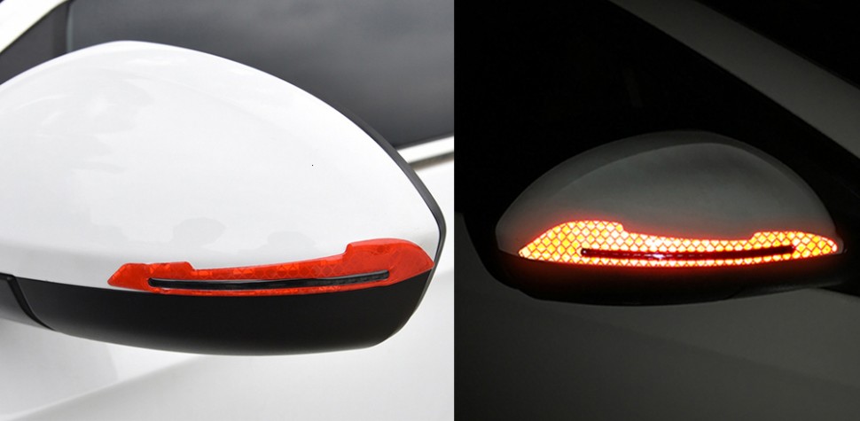 Светоотражающие наклейки для автомобиля 2 шт, красные