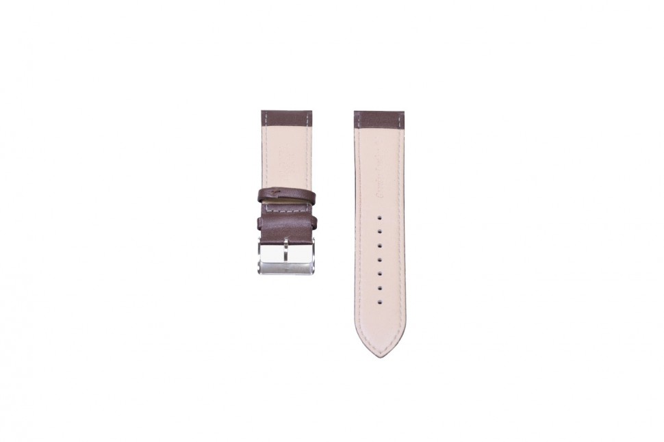 Кожаный ремень для часов NAGATA коричневый, 24мм (гладкая кожа)