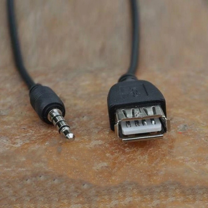 Кабель USB мама на AUX Jack 3.5 папа, 1м