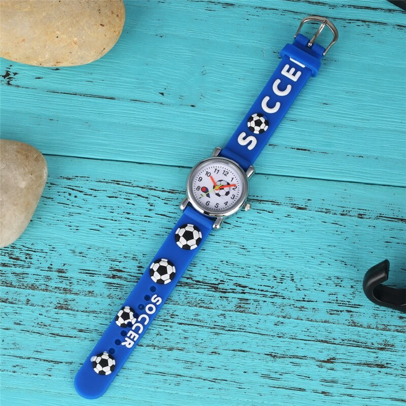 Детские аналоговые часы Футбол, синие