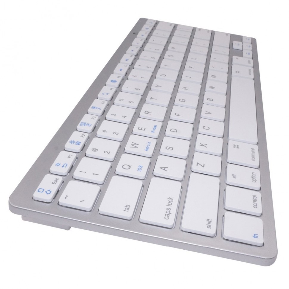 Беспроводная Bluetooth клавиатура для планшетов, смартфонов и ПК, белая