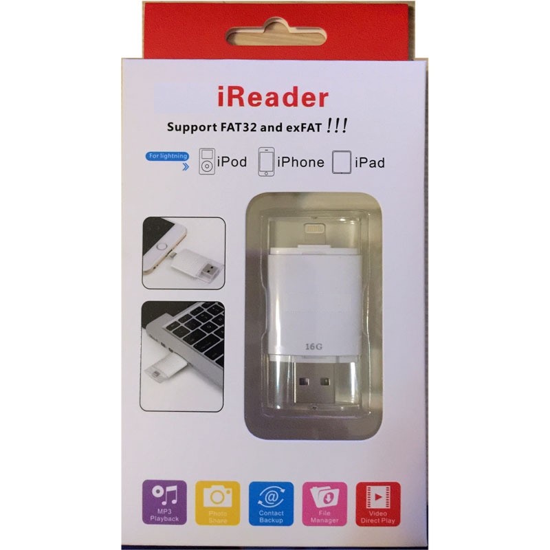 Флешка коннектор iReader для iPhone/iPod/iPad