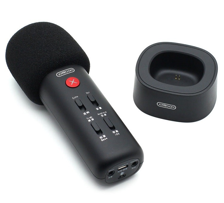 Беспроводной Bluetooth караоке микрофон Joyroom JR-K2 c колонкой, черный