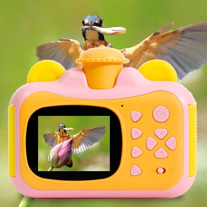 Детская цифровая фото-видеокамера с функцией печати фотографий, розовая
